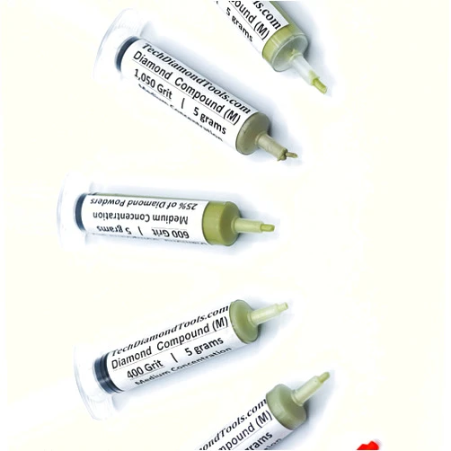 TechDiamondTools Diamond Polishing Compound Kit of 5 Lapping Paste 400 500 600 800 1050 Grit for Marble Glass Metal Rock Jewelry Resin Silver with 25% of Diamond Powder USA Made