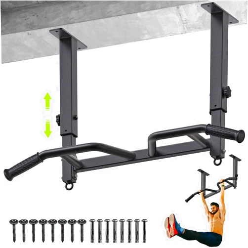 SELEWARE Heavy Duty Welded Pull Up Bar, Versatile Doorway Wall Mount, Joist Mounted, and Ceiling Mounted Chin Up Bars, Thick Metal Sturdy Construction for Full Body Workouts Support 500 lbs