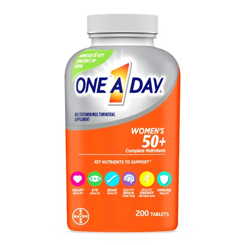 One A Day Women’s 50+ Multivitamins Tablet, Multivitamin for Women with Vitamin A, C, D, E and Zinc for Immune Health Support*, Calcium & more, 200 Count
