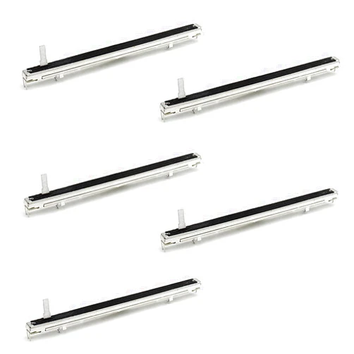 Fielect 5Pcs 10K Slide Potentiometer 128mm Fader Variable Resistors Mixer 3Pins 10K Ohm Linear Potentiometers for Dimming Tuning