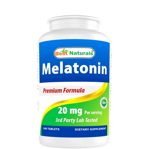 Best Naturals Melatonin 20mg 240 Tablets - Drug-Free Nighttime Sleep Aid - Non-GMO & Gluten Free