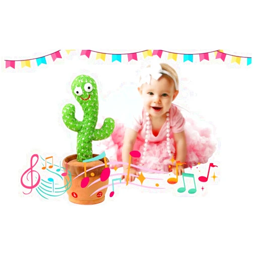 Generic Pbooo Dancing Cactus Toy, Dancing Talking Cactus, A Toy That Moves to the Sound of a Child, Interactive Babies Toy for Girls and Boys, Talking Repeating Toy (Rechargeable)