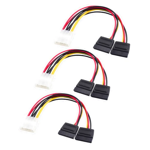 Cable Matters 3-Pack 4 Pin Molex to Dual SATA Power Y-Cable Adapter- 6 Inches