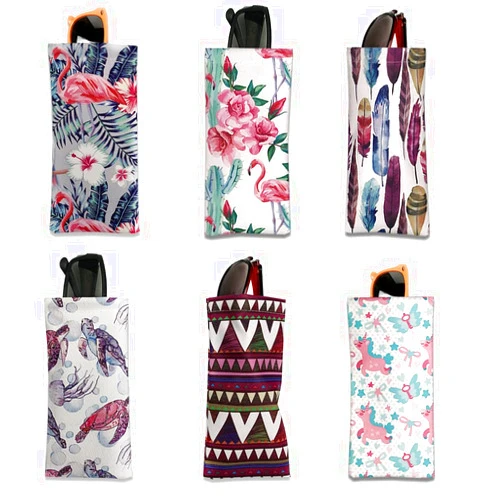 WOW DING 6PCS Eyeglass Pouch, Eyeglasses Cases for Women, Sunglasses Case, Soft Portable Glasses Pouch Bag