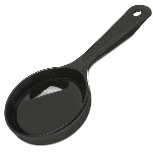 Carlisle FoodService Products 493003 Solid Short Handle Portion Control Spoon, 6 oz, Black
