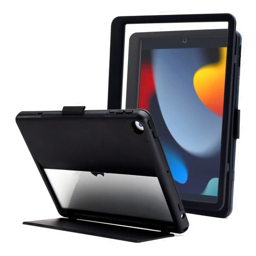 Mophie ZAGG Denali iPad 10.2-Inch Case - Ultra-Durable, Eco-Friendly, Drop-Resistant with Snap-On Screen Protector & Infinity Angle Stand, Compatible with 7th-9th Gen, Black