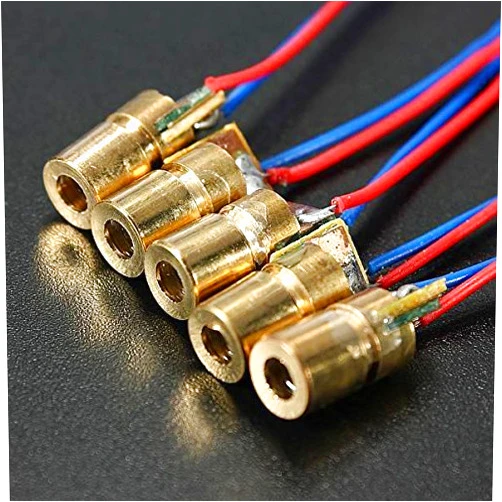 Drillpro 10 pcs 650nm 6mm 5V 5mW Red Laser Dot Diode Module Copper Head Dimmable Lazer
