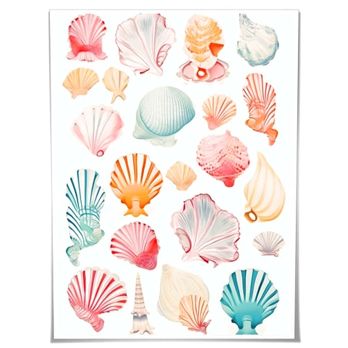 Generic coastal cowgirl seashell decor Beachy Room Decor surf poster Apartment Decor Boho canvas Maximalist Wall Art beach babe cave 8x10inch Unframed, style-1