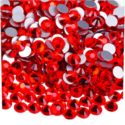 Blingirl ss20 Light Siam Rhinestones Flatback,1440 Pieces 4.8mm Red Glue Fix Glass Rhinestone for Tumbler, Shoes, Makeup Eyes, Clothes, Dance Costumes, Face