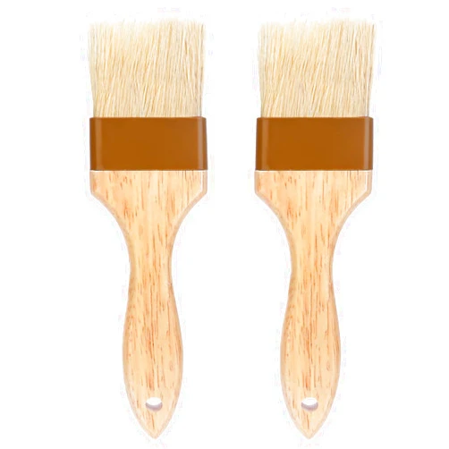 Vin Beauty Pastry Brushes for Baking 2PCS Baking Basting Brush with Natural Bristle, Boar Bristles and Beech Hardwood Handles Wooden Handle Butter Brush for Spreading Butter Grill BBQ Kitchen Sauce Baster 2 Inch