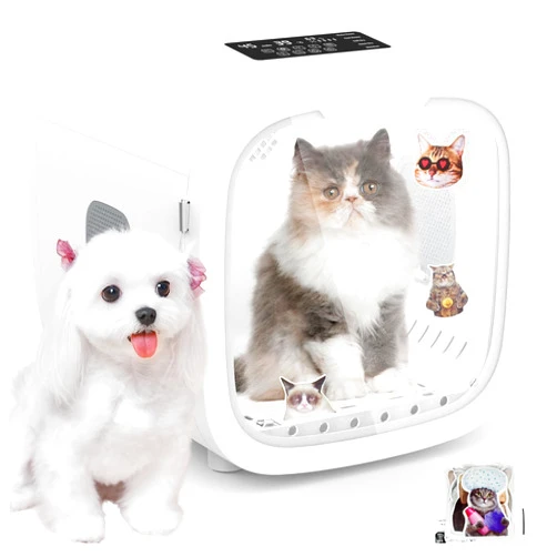 Cobuy 52L Automatic Pet Dryer Box, Pet Grooming Dryer, Cat Hair Drying Box, Light, 5 Modes, Adjustable Speed and Temperature, Timer, Low Noise, White