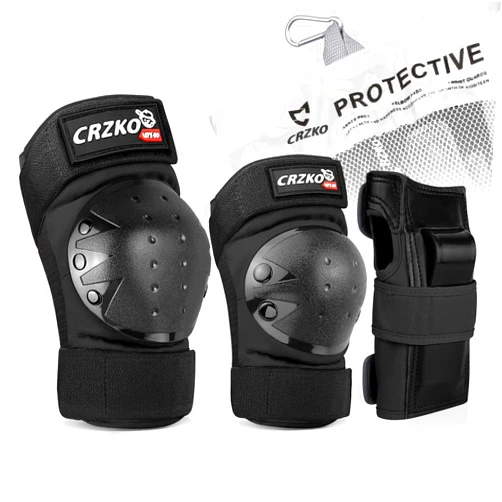 CRZKO Knee Pads for Kids,Kids Knee Pads and Elbow Pads Set Child Youth 3-15 Years W/Adjustable Strap for Roller Skates Skateboard Inline Skatings Scooter
