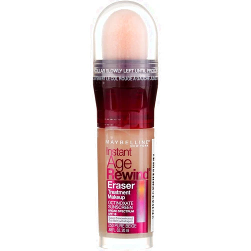 Maybelline New York Instant Age Rewind Eraser Treatment Makeup, Pure Beige Medium [250] 0.68 oz (Pack of 2)