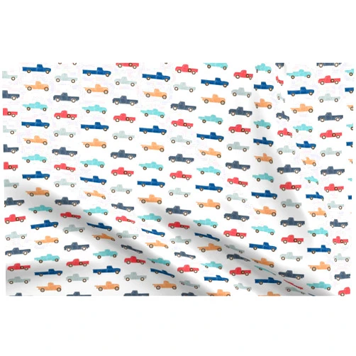Spoonflower Fabric - Vintage Trucks Old Children Boy Printed on Organic Cotton Sateen Fabric Fat Quarter - Sewing Quilting Apparel Home Decor