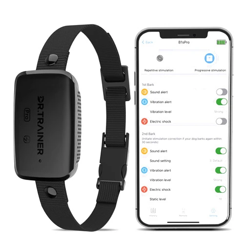 Petoffers Dr.Trainer Bark Collar with APP&Watch Control, Rechargeable Dog Bark Collar for Large Medium Small Dogs, Waterproof Anti Barking Training Collar with Adjustable Sensitivity, Beep Vibration Shock