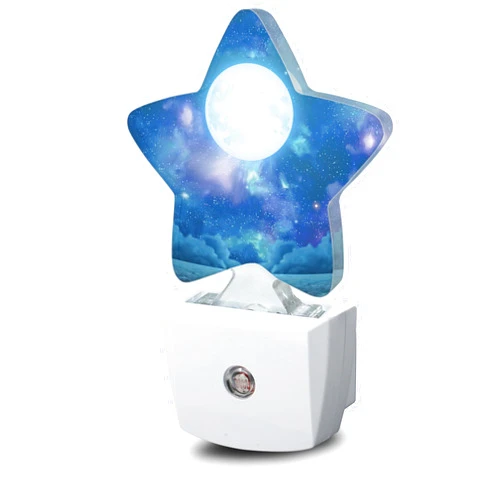 Losthll Night Light, Groovy Nebula Moon Night Lights Plug into Wall with Dusk to Dawn Sensor,Lamp for Bedroom Bathroom Hallway Nightlight for Women Girls