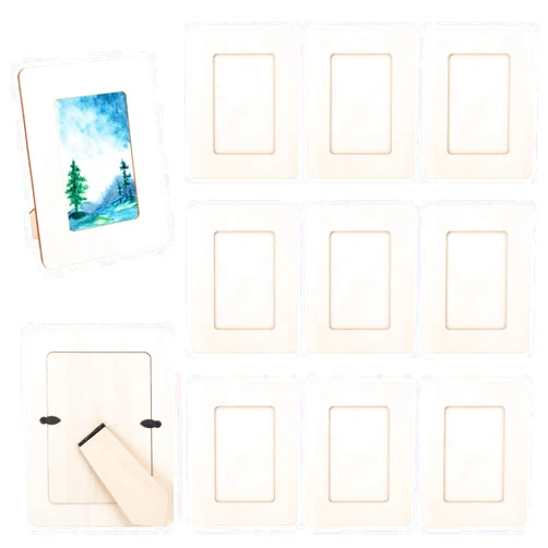 GNIEMCKIN 25 PCS 3.6 x 5.6 Inch Wooden Picture Frames, Unfinished Solid Wood Photo Frames for Crafts, Perfect for DIY Painting and Decorative Projects by GNIEMCKIN