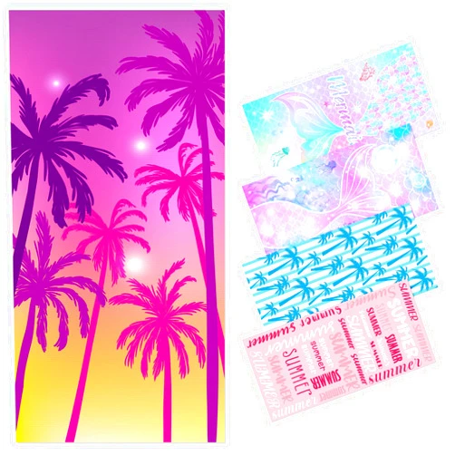 OlyPegic Microfiber Beach Towels Coconut Tree Beach Towel Lightweight Thin Quick Dry Absorbent Cute Sandproof Large Beach Blanket Beach Towels for Girls Kids Adults Travel Swimming Pool Camping