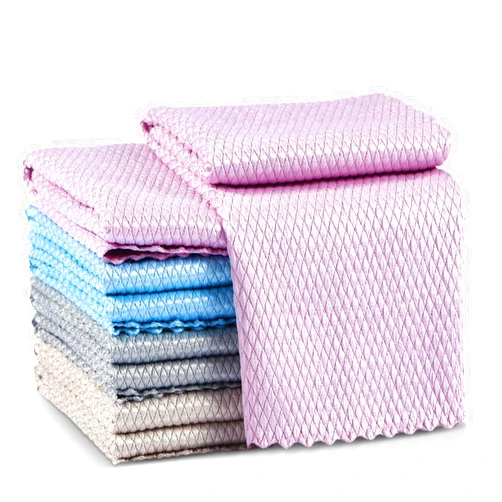 Clothclose 8 Pack Fish Scale Streak Free Miracle Cleaning Cloth, Microfiber Polishing Cloth, Easy Clean Nanoscale, Highly Absorbent Lint Free Streak-Free Reusable Cloths for Glass, Car, Windows, Mirrors, Dishes