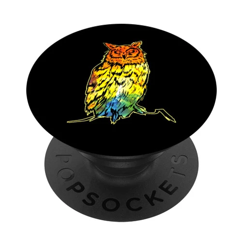CharlIan Minds - Cute Owl Animal Lover Cute Owl Art Colorful Splash Art Funny Animal PopSockets Swappable PopGrip