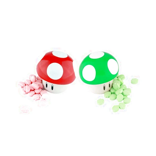 Boston America Super Mario Bros. Mushroom Tin Sour Candies Set of 2