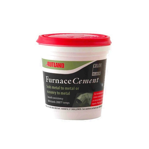 Rutland Products Black, 8 fl oz Furnace Cement, 8 fl oz, 8 Fl Oz
