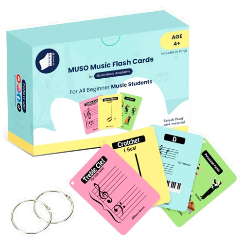 MUSO Music Flash Cards for Beginner Music Students, Improve Sightreading & Musical Terminalogy for Piano, Violin, Cello, Flute, for Kids & Adults (US/CA Edition) (Solfège Included)