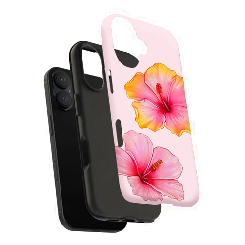 Jeedoo Compatible with iPhone 11/12/13/14/15/16Pro/Plus/Pro Max Series, 2-in-1 Phone Cover Floral Cute Pattern, Camera Protection Soft Slim Phone Case for Girls Women -Pink