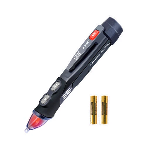 CEM AC-15EX Voltage Tester,Non-Contact Volt Tester, with Dual Range AC 12V-1000V/100V-1000V, Live/Null Wire Tester, Buzzer Alarm, Wire Breakpoint Finder, Flashlight, Ex ib IIB T4 (ATEX)