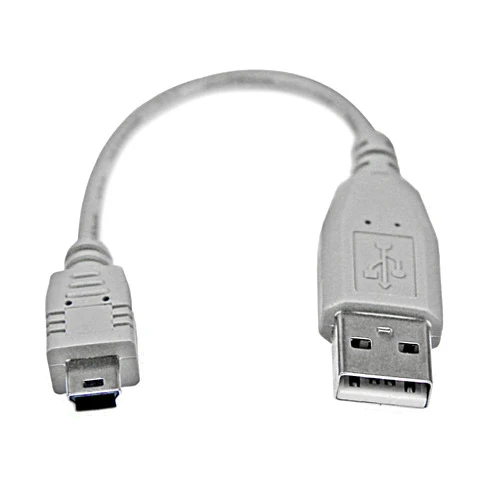 StarTech.com 6 in. USB to Mini USB Cable - USB 2.0 A to Mini B - Gray - Mini USB Cable (USB2HABM6IN)