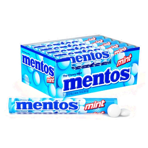 Mentos The Chewy Mint Candy - Mint Flavor 1.32oz Rolls - 15 Rolls