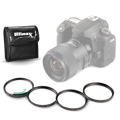 Ultimaxx 46MM Ultimaxx Professional Four Piece HD Macro Close-up Filter Kit (1, 2, 4, 10 Diopter Filters) for Camera Lens with 46MM Filter Thread and Protective Filter Pouch