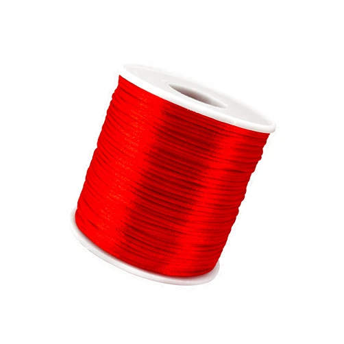 ZhXu Shuo Nylon Satin Cord 1mm Rattail Cord - 110 Yards Nylon Chinese Knotting Cord Rat Tail Silk Cord for Bracelet Necklace Jewelry Making Macrame Trim (Red)