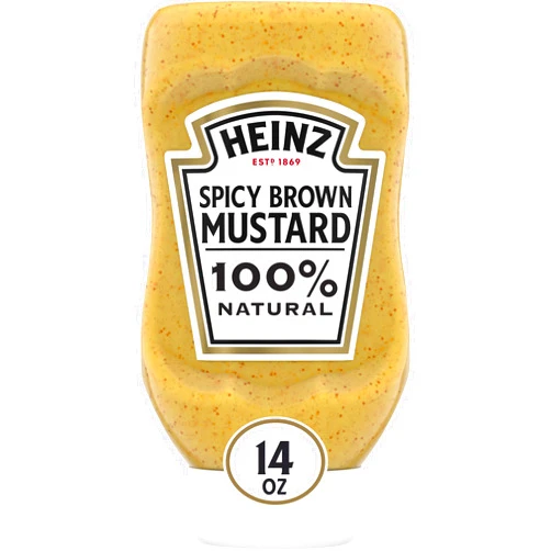 Heinz 100% Natural Spicy Brown Mustard (14 oz Bottle)