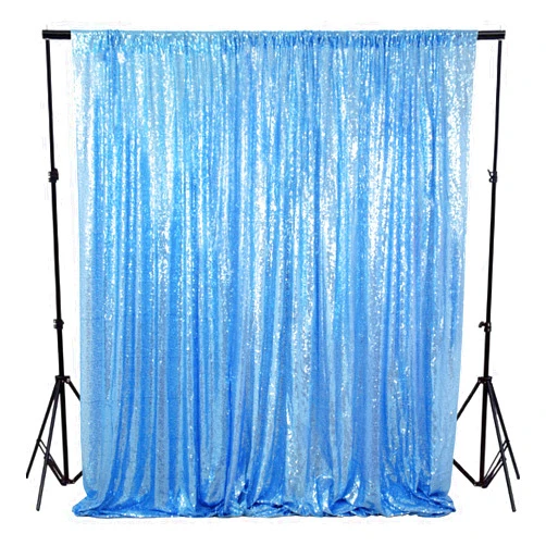 ShiDianYi Sequin Backdrop Baby Blue Sequin Photo Backdrop 4FT X 6FT Wedding Photo Booth Backdrop Shimmer Photography Background Ceremony Background