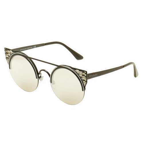Bvlgari BV6088 Women's Sunglasses Black/Light Grey Mirror Silver 54