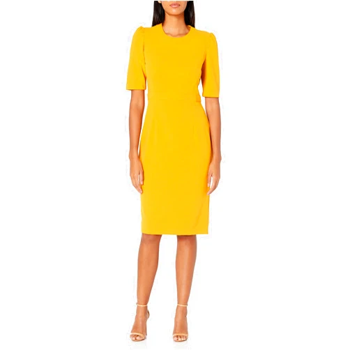 Donna Morgan Women's Sleek and Sophisticated Workwear Crepe Dress Office Career Desk to Dinner Occasion Guest of