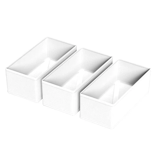 FAMALAHEE 3 PACK Drawer Organizer Clothes，drawer Divider， Dresser Drawer Storage for Sock, Underwear, Bra，Panties，Belt, Tie, Stockings, Leggings & Accessories (White)