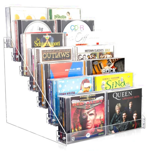 Vowcarol 7-Tier CD Storage Organizer, Dvd Case Holder Organizer CD Holder for 56 CD Jewel Cases