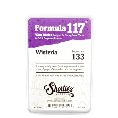 Shortie's Candle Company Pure Wisteria Wax Melts - Formula 117-1 Highly Scented 3 Oz. Bar - Made with Essential & Natural Oils - Flower & Floral Air Freshener Cubes Collection