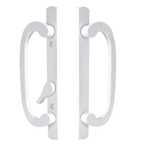 Teilmix Sliding Patio Door Handle Replacement with Zinc Diecast I/E Pulls, Offset Thumbturn - Fits 1-1/2
