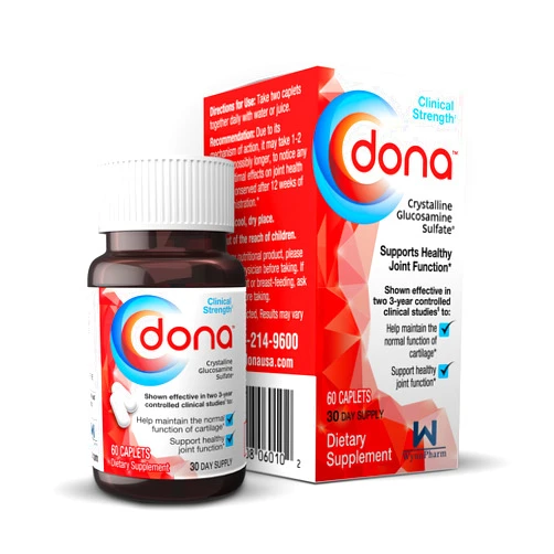 WynnPharm DONA Crystalline Glucosamine Sulfate, 1500 Mg, Joint Supplement Pills for Knee Comfort & Joint Health Support, 1500 Mg, 60 Count
