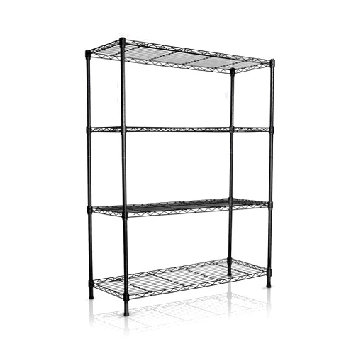 HiLISS Heavy-Duty Black 4 Tiers Steel 36x14x54 Wire Shelving NSF Certified. Adjustable Storage Rack for Kitchen,Garage,and Laundry Utility Room (4Tiers-36x14x54)