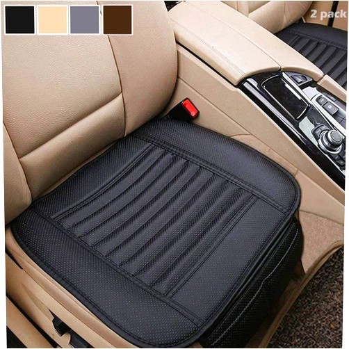 Big Ant 2 Pack Car Interior Seat Cover Cushion Pad Mat for Auto Supplies Office Chair with Breathable PU Leather (Black)