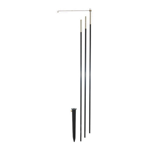 In the Breeze 4878 — 3-Section Heavy Duty 10 Foot Pole - Swiveling Eyelet at Top with Detachable Swiveling Arm - Heavy Duty Ground Stake Included