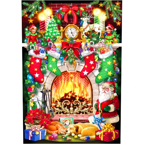 Vermont Christmas Company Christmas Fireplace Advent Calendar (Countdown to Christmas) by Vermont Christmas Company with 