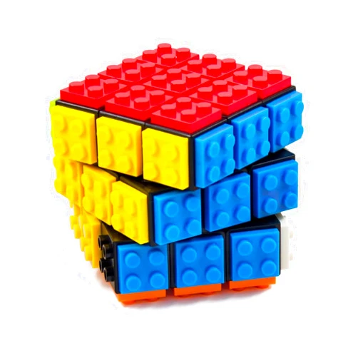 Willking Speed Cube 3x3 Build-on Brick Magic Cube 3x3x3 Brain Teaser Puzzles and Building Brick Blocks Toy for Kids Adult（Included Brick Separator）