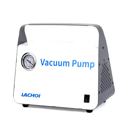 LACHOI Lab Vacuum Pump Portable Oilless Diaphragm Filtration 15L/min Flow Rate Oill Free Vacuum Dual Pressure for Laboratory with Rubber Tube(Filtering Flask not Include)