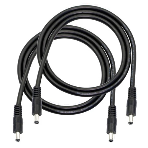 GINTOOYUN DC to DC Cable,3FT 18AWG DC 5.5MM x 2.1MM Male to Male Plug Power Adapter Cable for LED, CCTV, Car, Monitors,etc(2 Pcs)