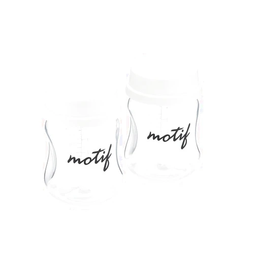 Motif Medical Breast Milk Storage Bottles for The Twist Breast Pump - Two 140mL Bottles for Breast Pump, with Lids - Milk Collection Containers